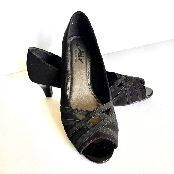 Airflex Black "Gayle" Dress Heels Women's Pumps Size 11 - Picture 2 of 7